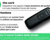Dispositivo alcolock: per avviare l'auto, il guidatore soffia nel dispositivo. Il motore si accende solo se il tasso alcolico è zero.