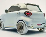 Concept car smart #2, con design futuristico e dettagli dorati. Le luci posteriori a LED rosse e i cerchi aerodinamici catturano l'attenzione.