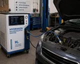 Macchina per la decarbonizzazione motore a idrogeno in azione. Valutare i pro e contro di questa tecnologia per un motore più pulito.
