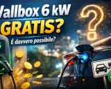 Wallbox 6 kW gratis? Monete d'oro e un'auto elettrica in carica suggeriscono incentivi wallbox. È davvero possibile?