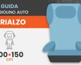 Guida seggiolino auto: il rialzo è per bambini da 100-150 cm. Le alzatina auto regole sono importanti per la sicurezza.