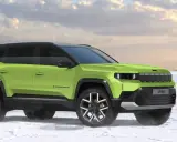 Jeep Compass verde brillante, un'auto 2026 pronta ad affrontare la neve con stile.