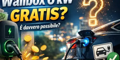 Wallbox 6 kW gratis? Monete d'oro e un'auto elettrica in carica suggeriscono incentivi wallbox. È davvero possibile?