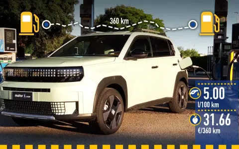 Nuova Fiat Panda a benzina: 360 km percorsi con 5.00 l/100 km e un costo di 31.66 €.