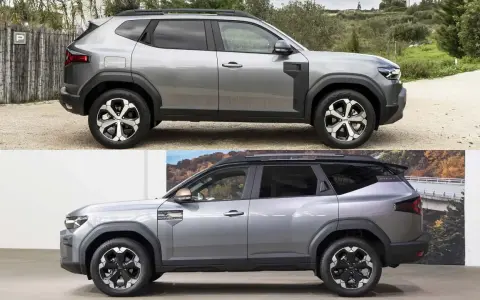Dacia Bigster: due viste laterali a confronto per valutarne le dimensioni. Un SUV spazioso e robusto.