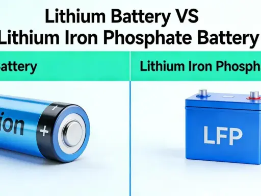 Confronto tra batterie agli ioni di litio e batterie al litio ferro fosfato. A sinistra, una batteria cilindrica Li-ion. A destra, una batteria LFP.