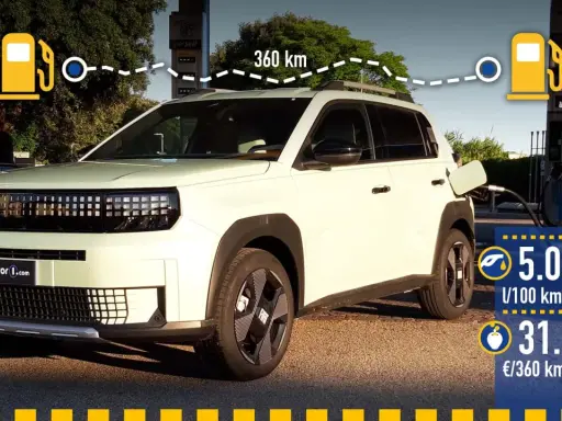Nuova Fiat Panda a benzina: 360 km percorsi con 5.00 l/100 km e un costo di 31.66 €.