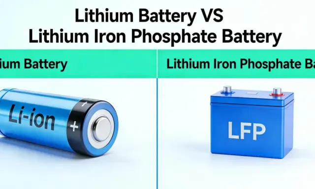 Confronto tra batterie agli ioni di litio e batterie al litio ferro fosfato. A sinistra, una batteria cilindrica Li-ion. A destra, una batteria LFP.