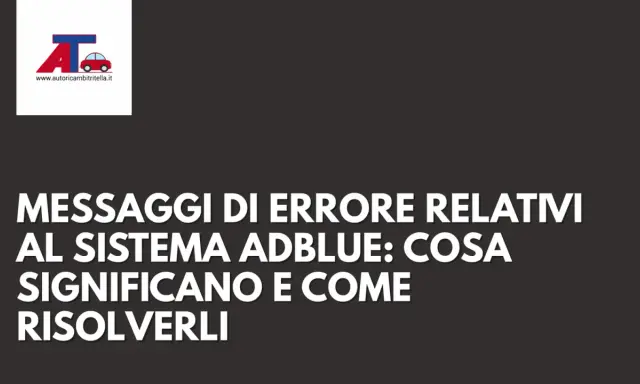 Messaggi di errore AdBlue: cosa significano e come risolverli. Il logo AT con un'auto rossa.