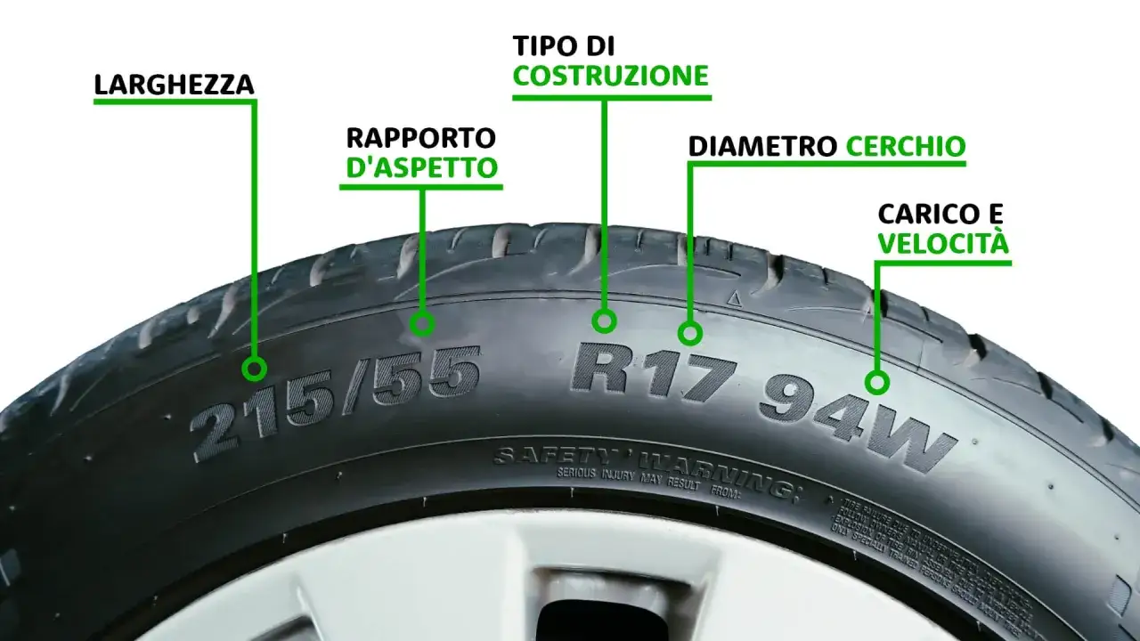 Dettagli pneumatici: larghezza 215, rapporto 55, R17, indice 94W. Posso montare pneumatici con indice di velocità superiore.