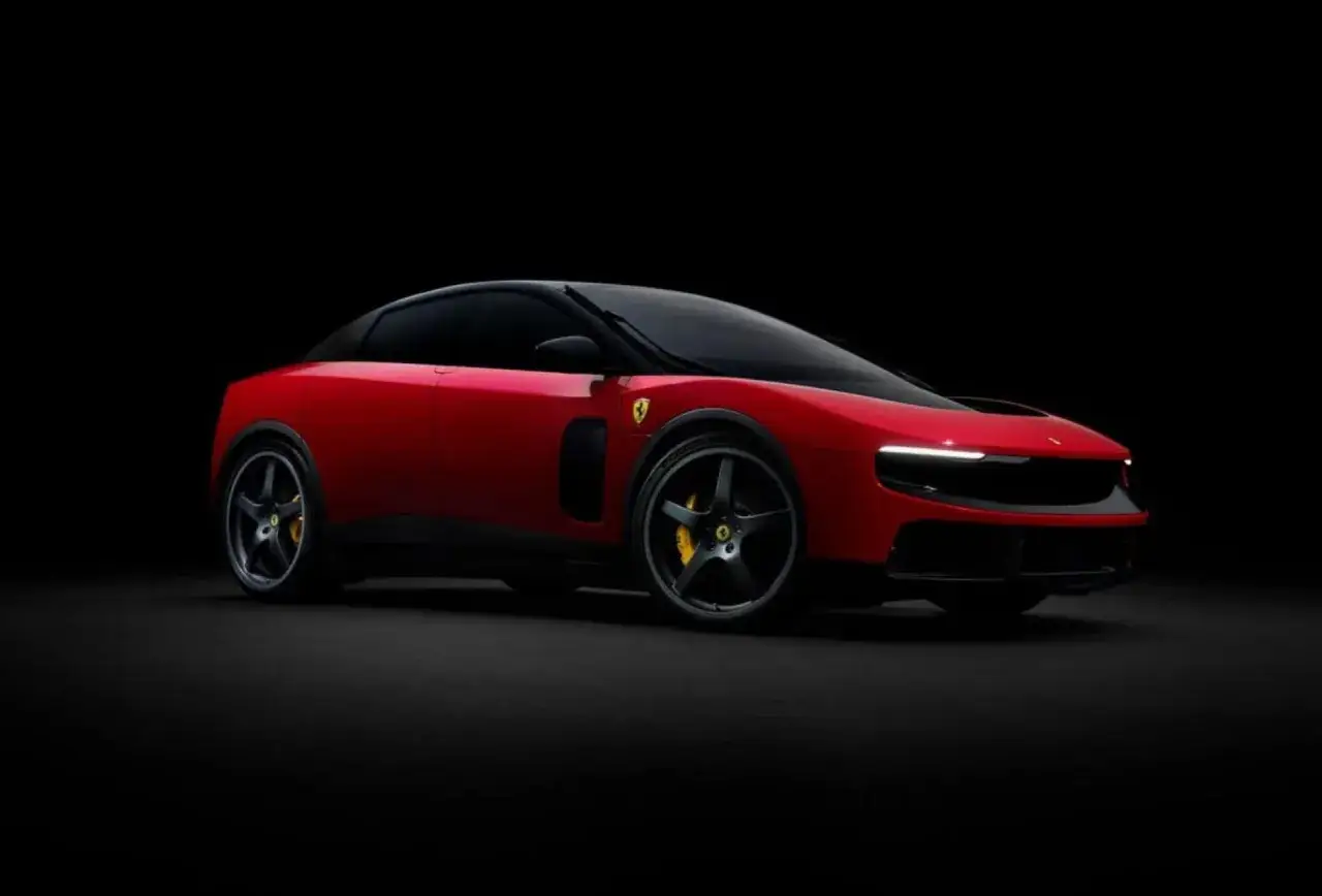 La Ferrari F244, un'icona rossa su sfondo nero, con un design audace e futuristico.