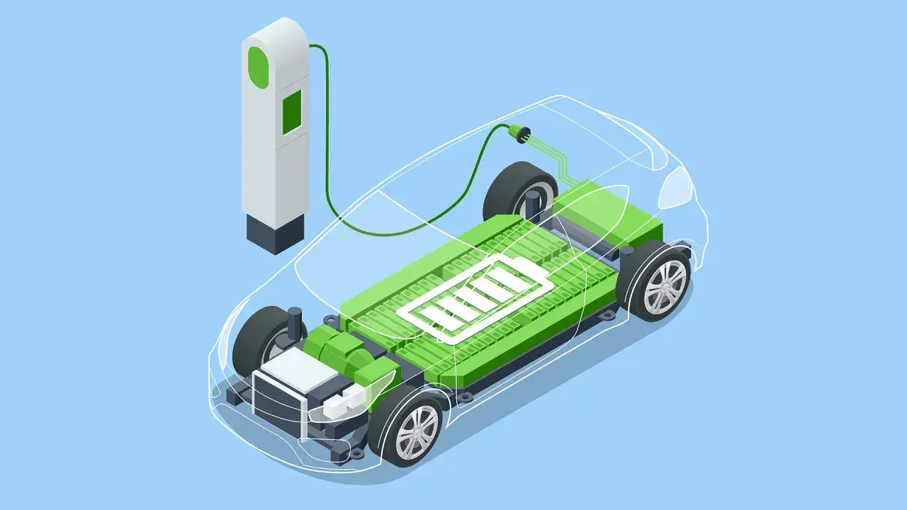 Auto elettrica in ricarica, con dettagli sulle batterie CATL.