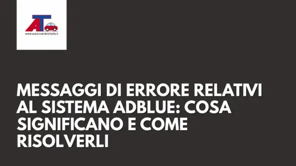 Messaggi di errore AdBlue: cosa significano e come risolverli. Il logo AT con un'auto rossa.