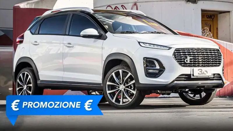 DR 3, un SUV bianco con un'offerta speciale.